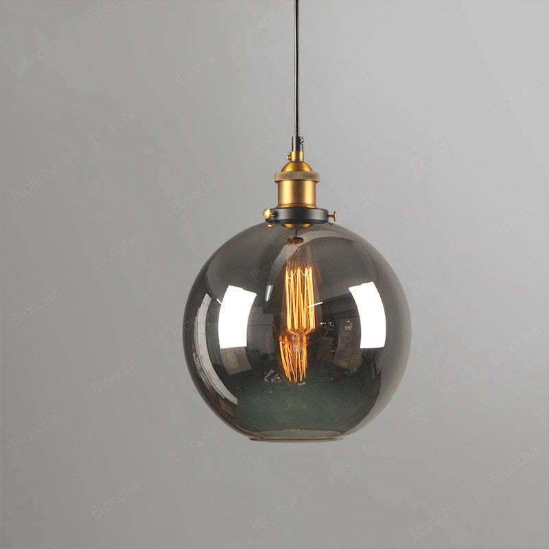 June suspension Industriel en Verre. Clair/Ambre/Gris Fumé - Neutralighting