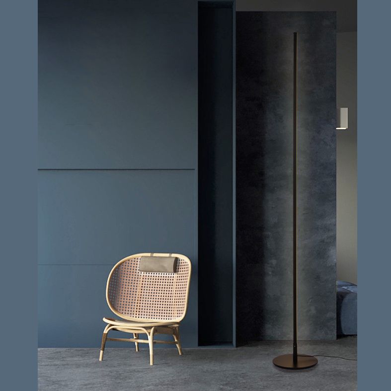 Ray Simple Linéaire LED Lampadaire Or Noir Métal Gel de Silice Salon Chambre - Neutralighting