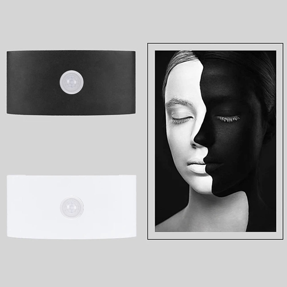 Ray Applique Murale Linéaire Scandinave, Métal/Acrylique, Noir/Blanc, Couloir