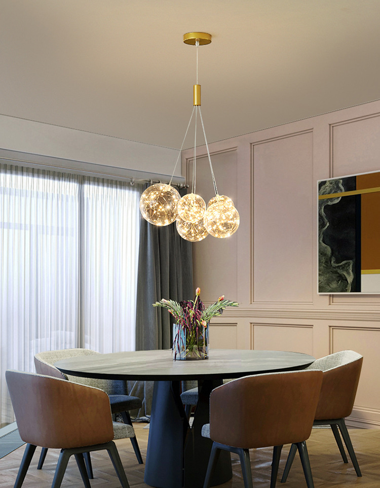 Valentina Suspension Bubble Moderne Métal/Verre Transparent/Étoilé Salon - Neutralighting