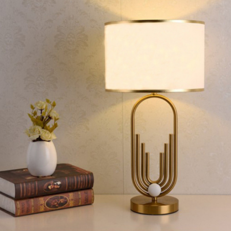 Mira Lampe de Table/Lampadaire Paysage Moderne, Métal/Tissu, Or, Salon - Neutralighting