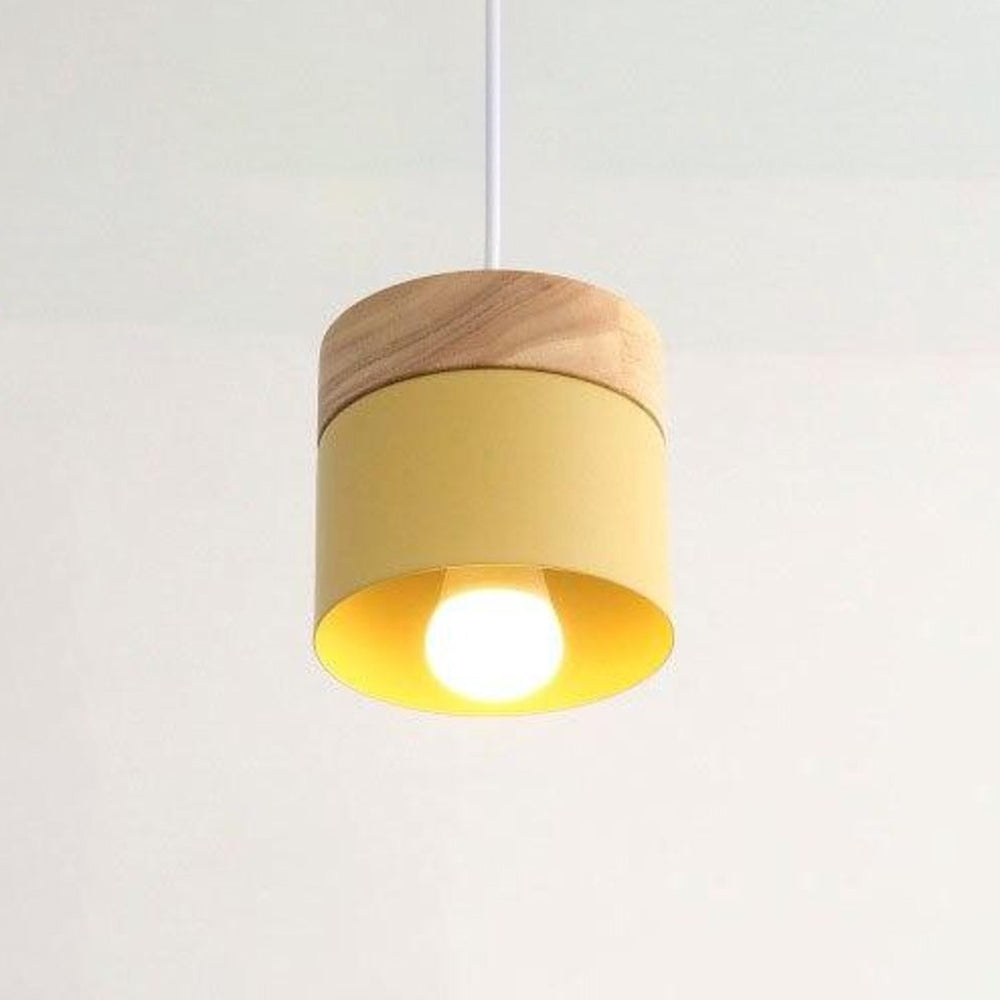 Valentina Suspension LED Macaron Nordique Métal/Bois Chambre - Neutralighting