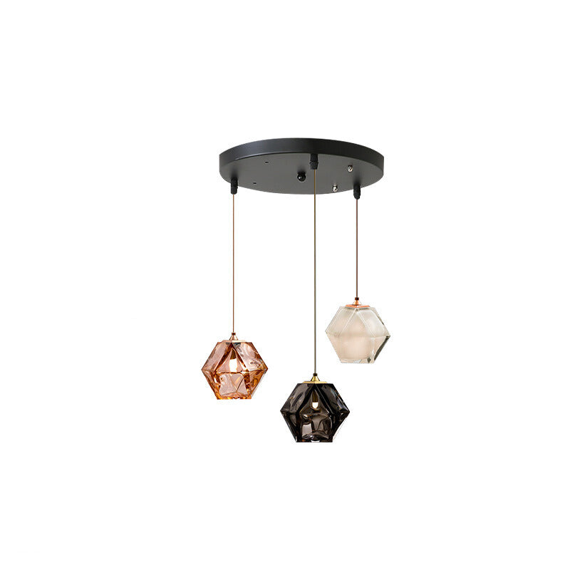 Valentina Polyèdre LED Suspension Métal Verre Cuisine Chambre à Coucher - Neutralighting