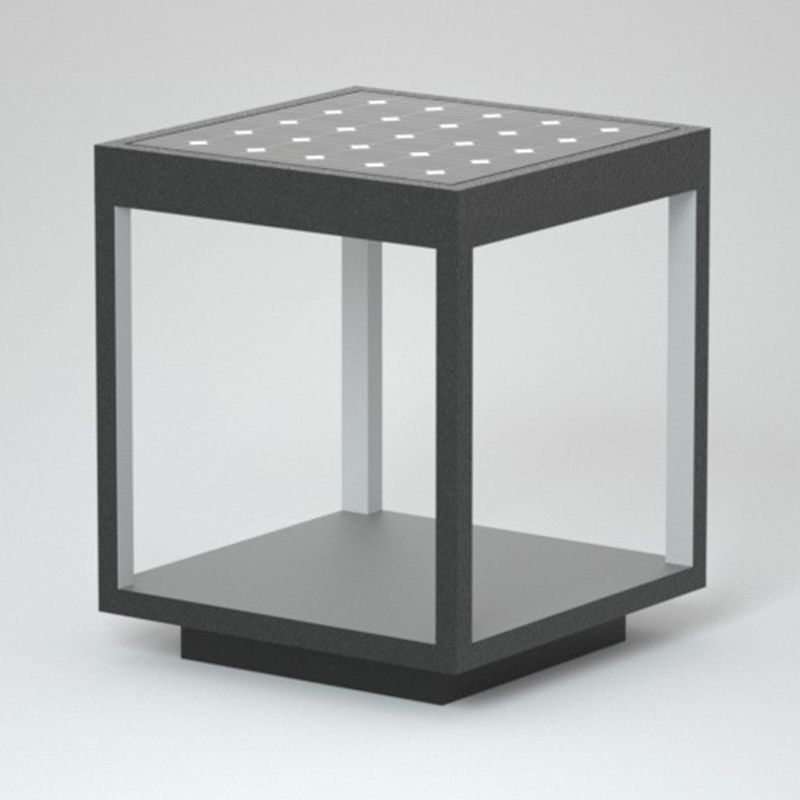Ray Lampe de Poteau Rectangulaire Moderne, Métal, Noir, Jardin