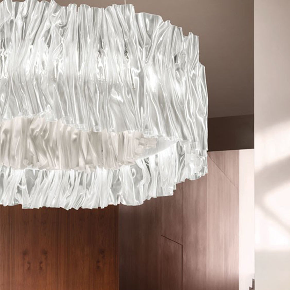 Kristy Suspension Anneau Simple, Acrylique/Acier, Or/Blanc Chambre - Neutralighting