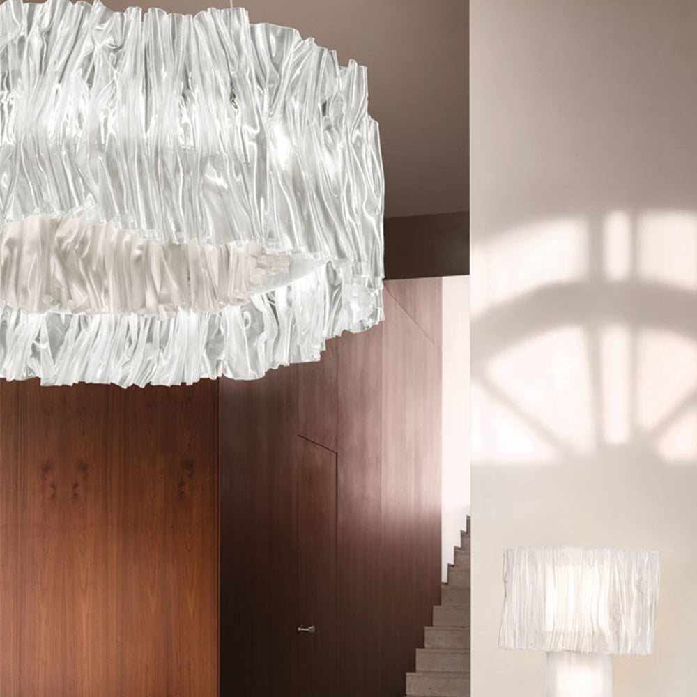 Kristy Suspension Anneau Simple, Acrylique/Acier, Or/Blanc Chambre - Neutralighting