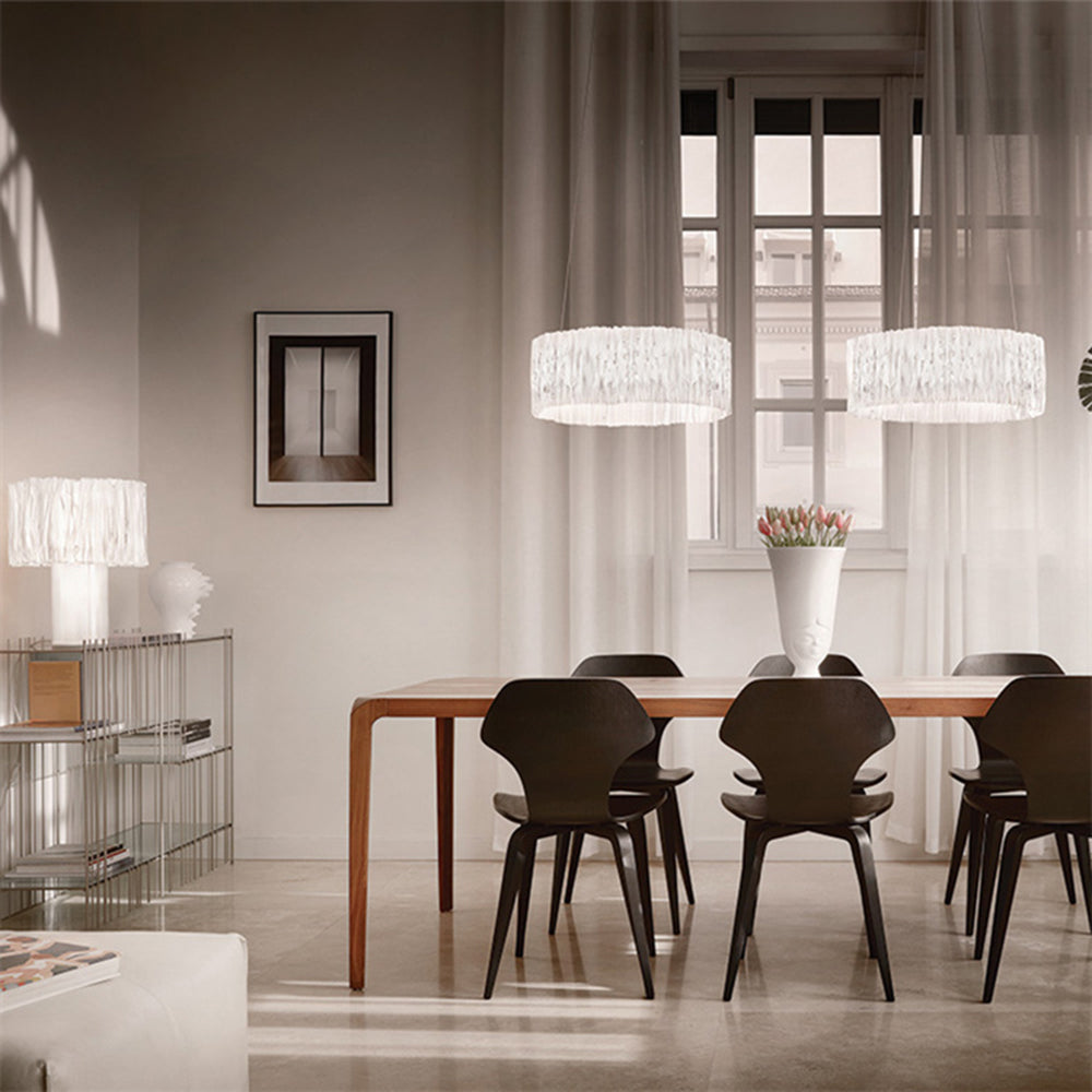 Kristy Suspension Anneau Simple, Acrylique/Acier, Or/Blanc Chambre - Neutralighting
