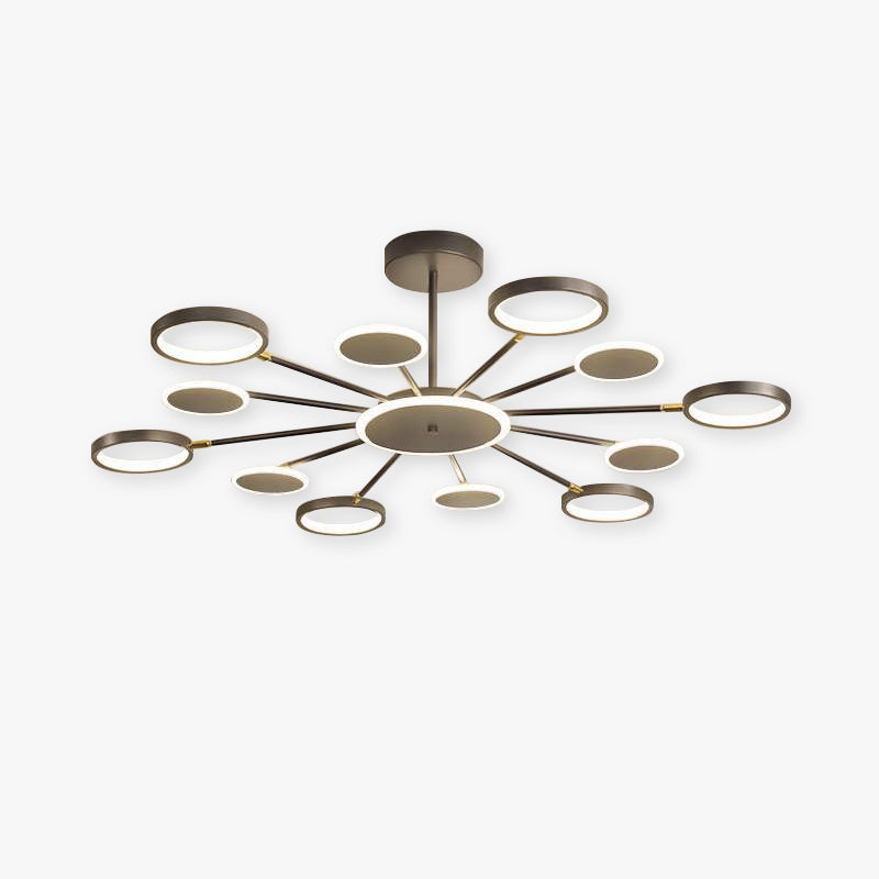 Moderne Suspension Multi Contemporaine, Metal/Acrylique, Noir Mat, Salon - Neutralighting