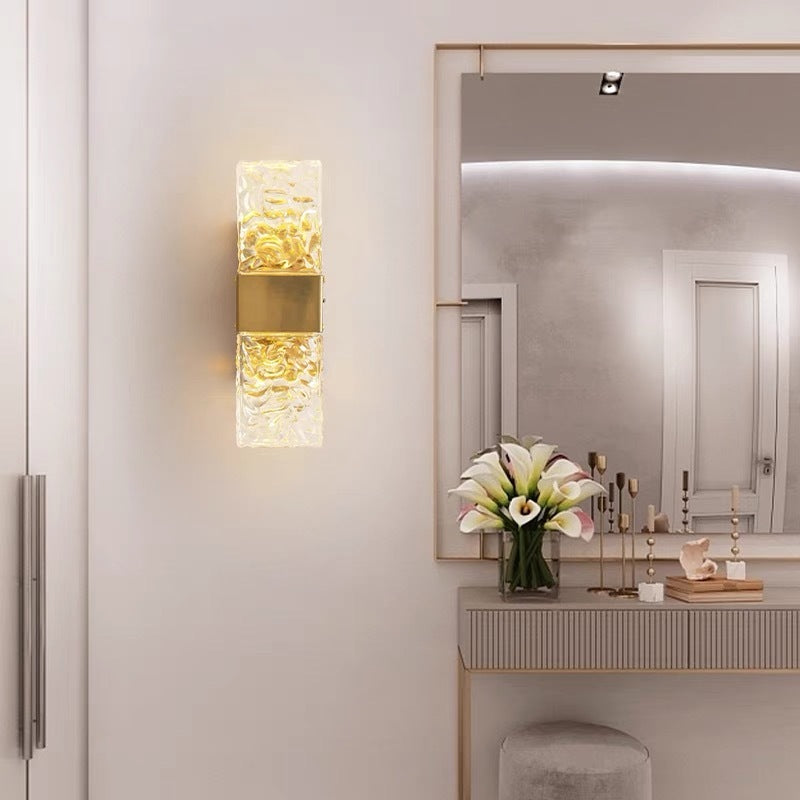 Arisha Modern Rectangular Metal Wall Lamp, Gold