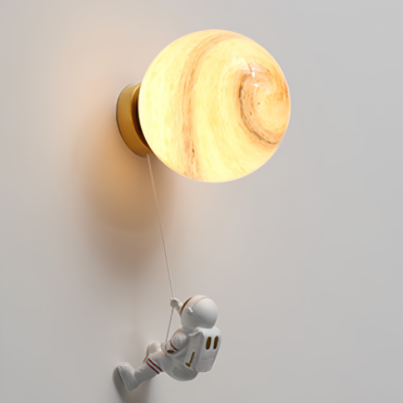 Aria Lune LED Applique Murale Blanc Résine Chambre Des Enfants