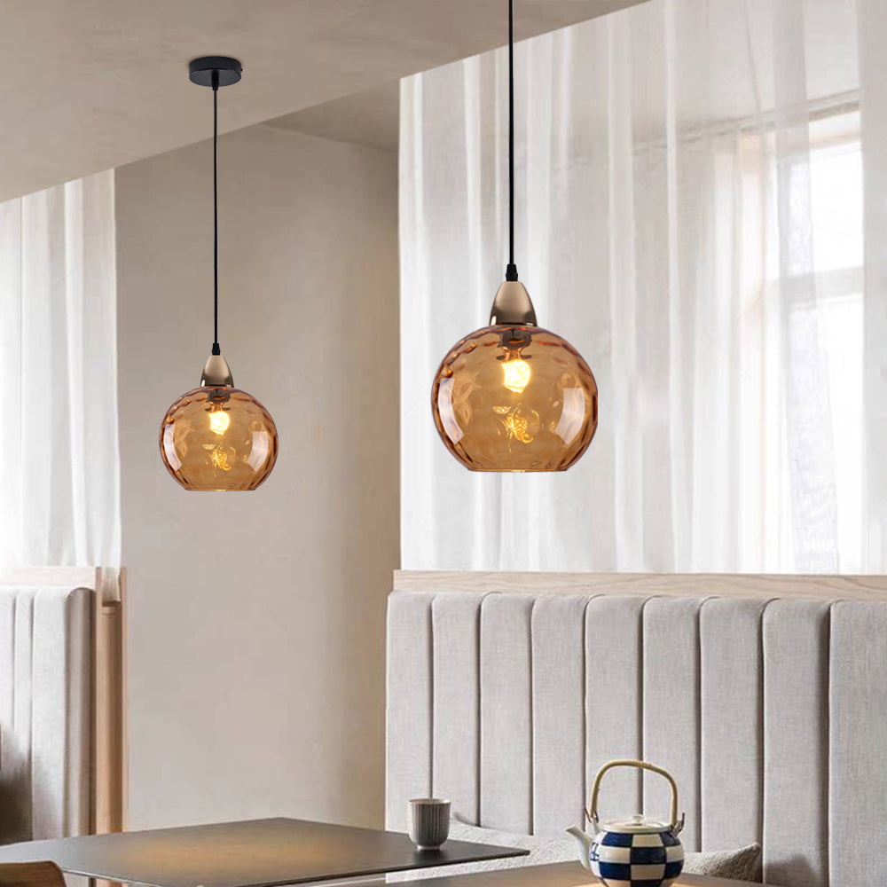 Water Ripple Suspension Boule Moderne Verre Rouge/Vert/Bleu Salon - Neutralighting
