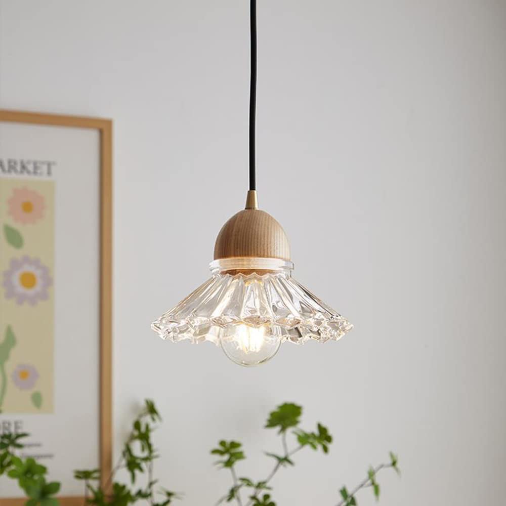 Valentina Rétro LED Suspension Bois Verre Salon/Chambre À Coucher - Neutralighting