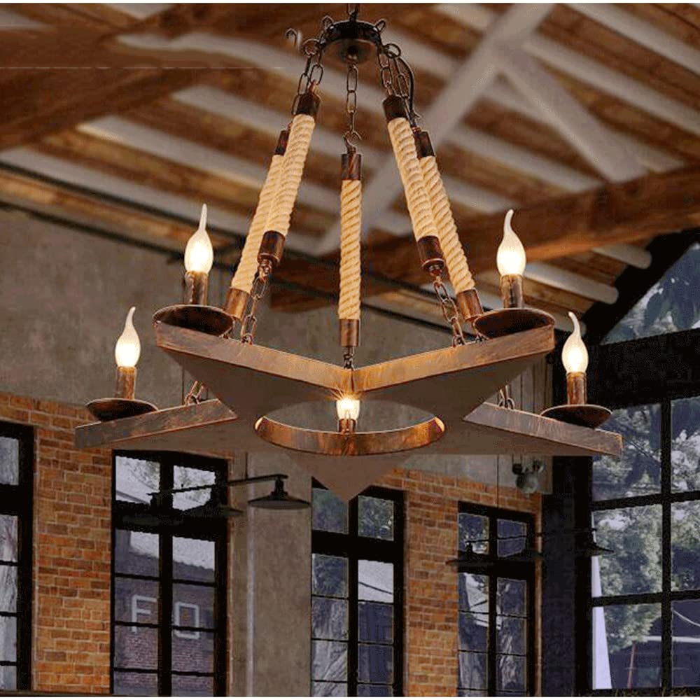 Epoch Lustre Pentagramme Ancienne Métal Rouille/Corde Café/Restaurant - Neutralighting