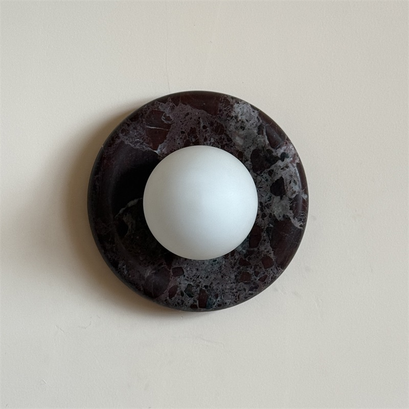 Uzorionis Applique Murale en Verre Marbré Rouge Foncé Nordic Art - Neutralighting