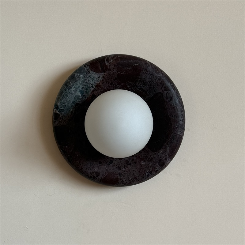 Uzorionis Applique Murale en Verre Marbré Rouge Foncé Nordic Art - Neutralighting