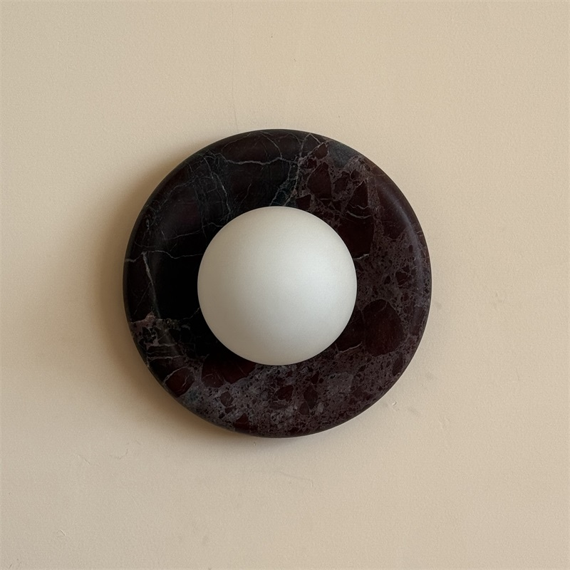 Uzorionis Applique Murale en Verre Marbré Rouge Foncé Nordic Art - Neutralighting