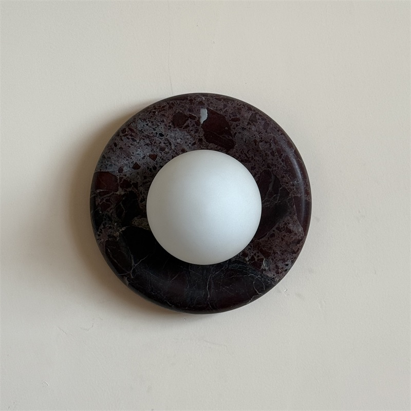 Uzorionis Applique Murale en Verre Marbré Rouge Foncé Nordic Art - Neutralighting