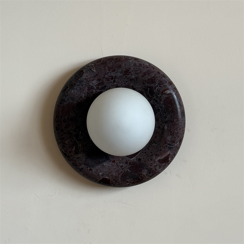 Uzorionis Applique Murale en Verre Marbré Rouge Foncé Nordic Art - Neutralighting