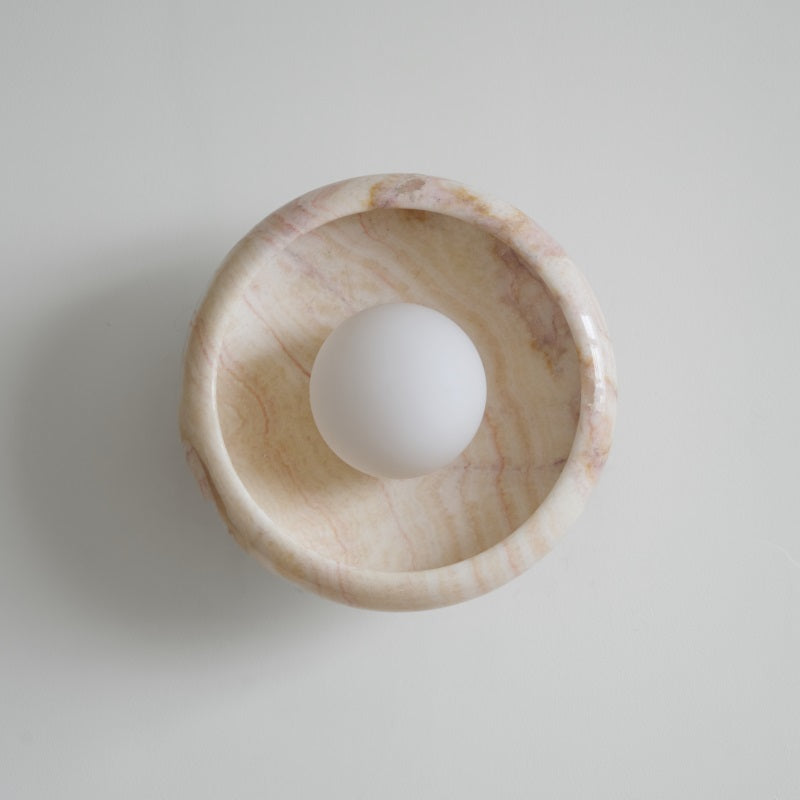 Piedra Modern Minimalist Marble Glass Wall Lamp - Lamp Copper