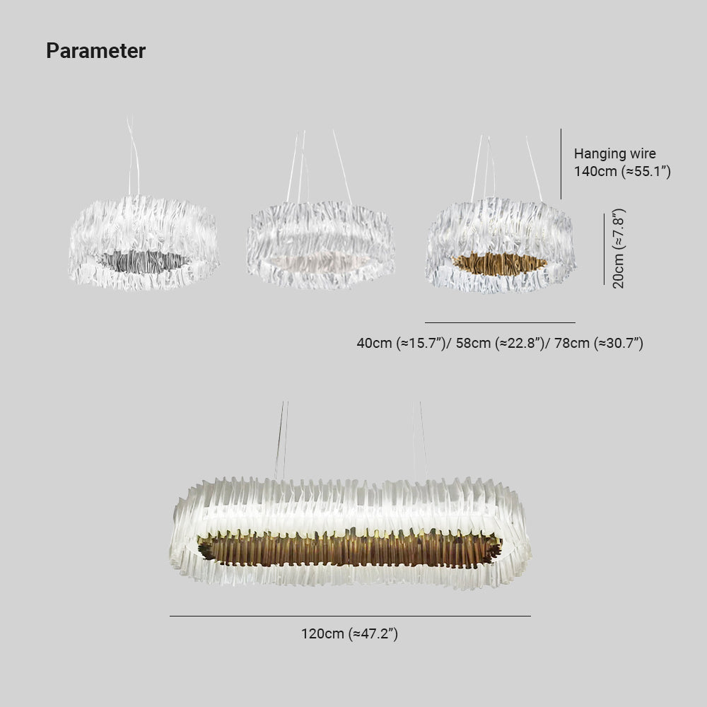 Kristy Suspension Anneau Simple, Acrylique/Acier, Or/Blanc Chambre - Neutralighting