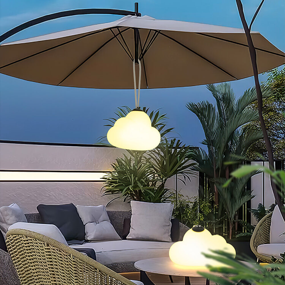 Aria Suspension Extérieure Nuage Moderne, Métal/Acrylique, Blanc, Jardin