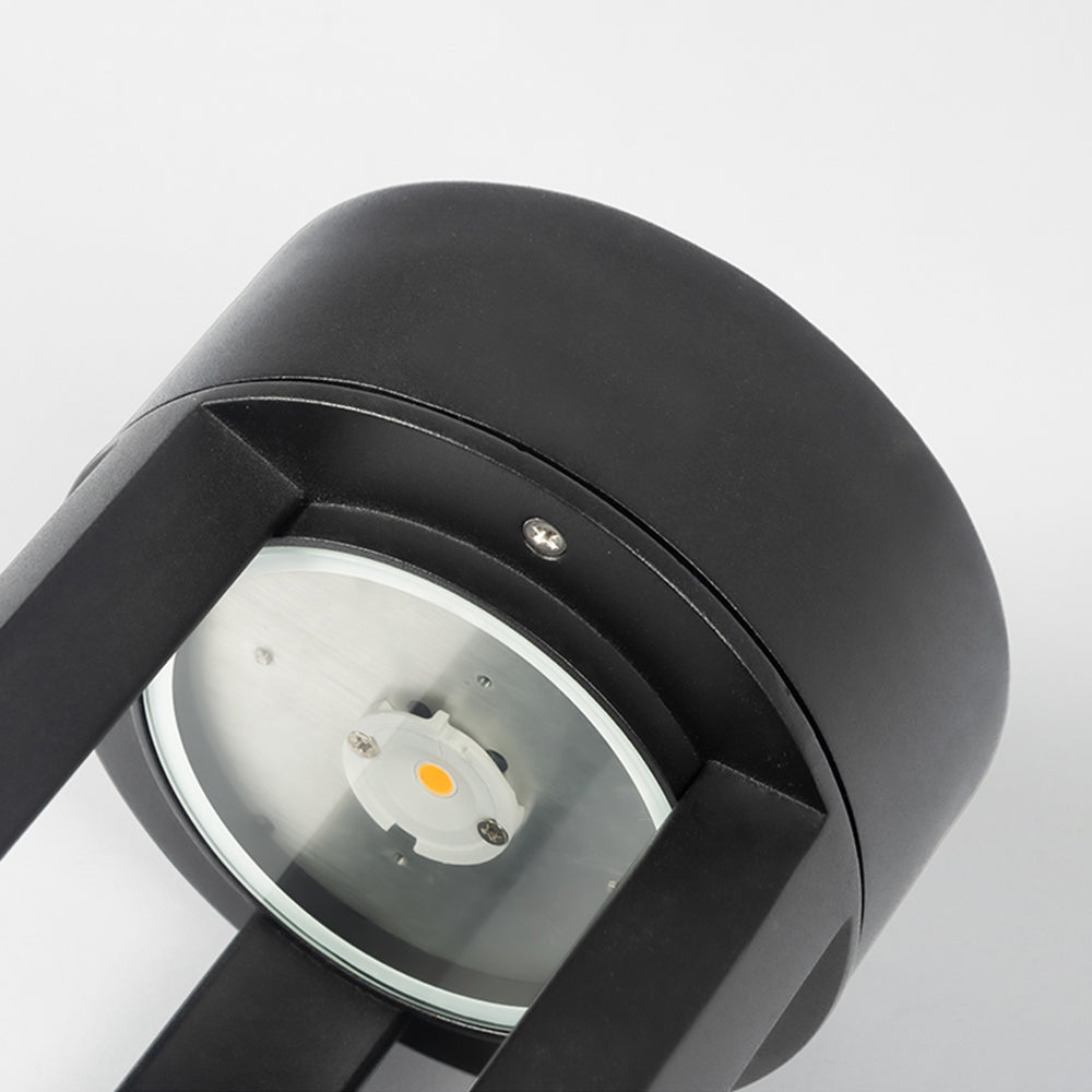 Ray Borne Extérieure Cylindre Minimalisme, Métal, Noir, Cour - Neutralighting