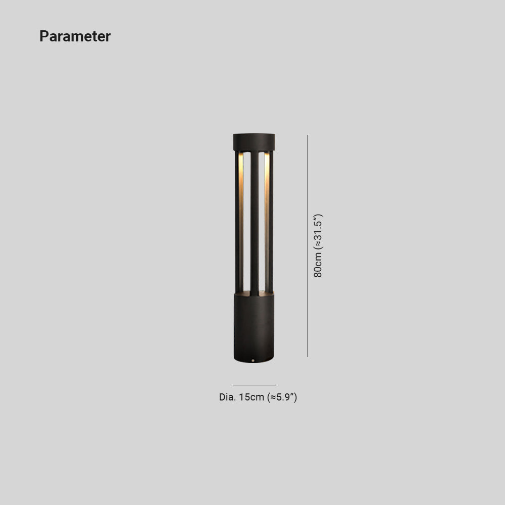 Ray Borne Extérieure Cylindre Minimalisme, Métal, Noir, Cour - Neutralighting