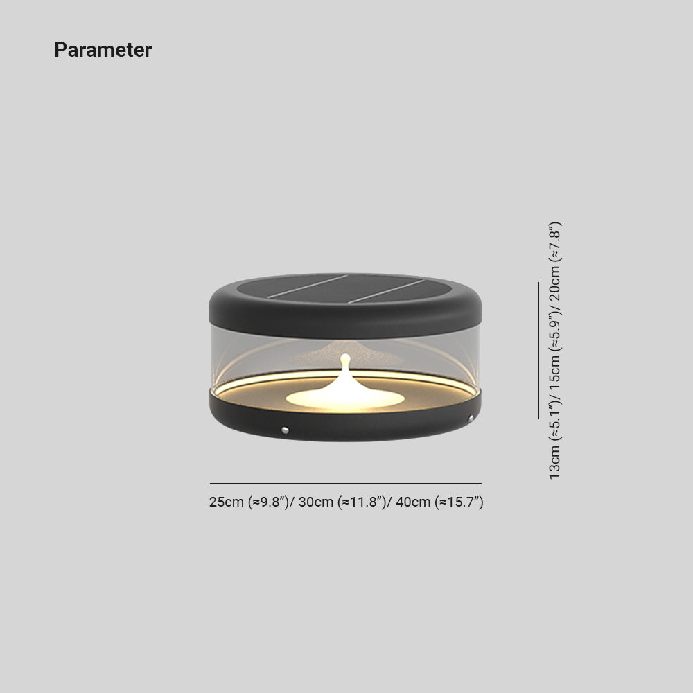 Ray Lampe de Poteau Solaire, Transparente, D 25/30/40CM - Neutralighting