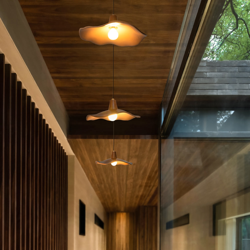 Arisha Suspension Vague Minimaliste, Resine, Marron, Salon - Neutralighting