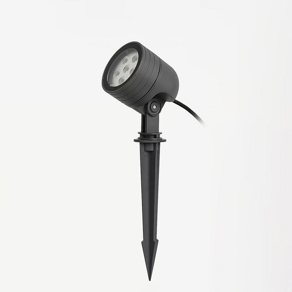 Ray Lampe Extérieure au Sol Cylindre Simple, Métal/Verre, Noir, Cour - Neutralighting