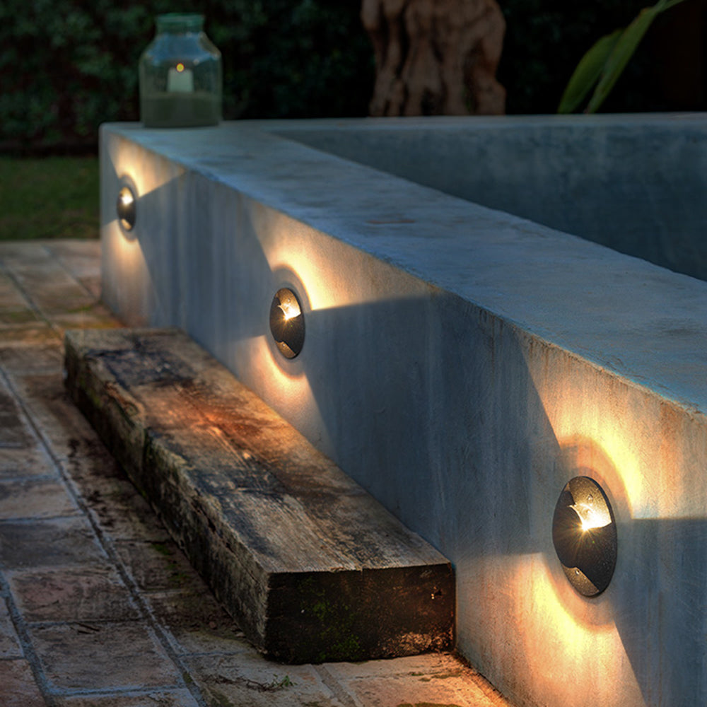 Ray Éclairage Escalier Extérieur Cylindre Moderne, Métal/Verre, Noir, Jardin - Neutralighting
