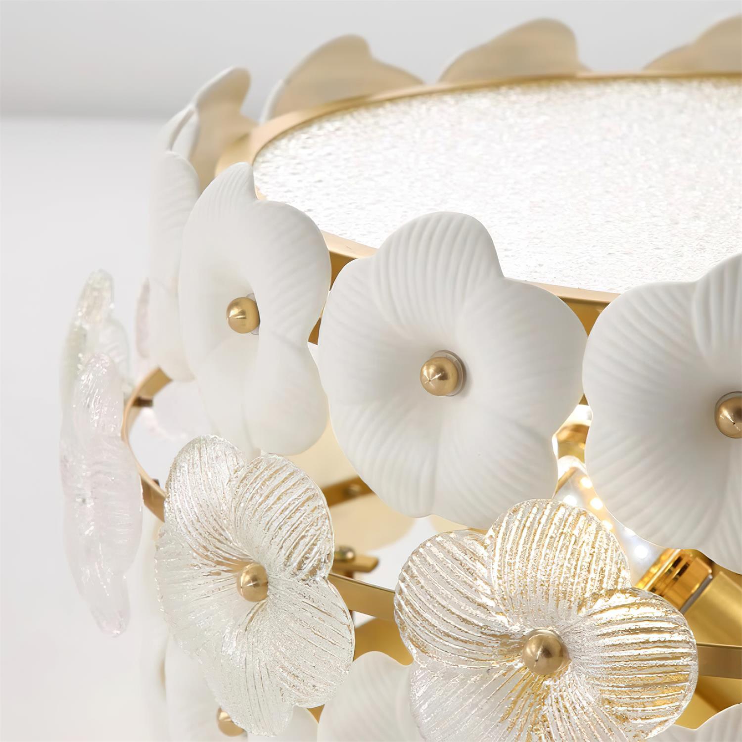 Abella Plafonnier Céramique Floraison Anneau Romantique - Neutralighting