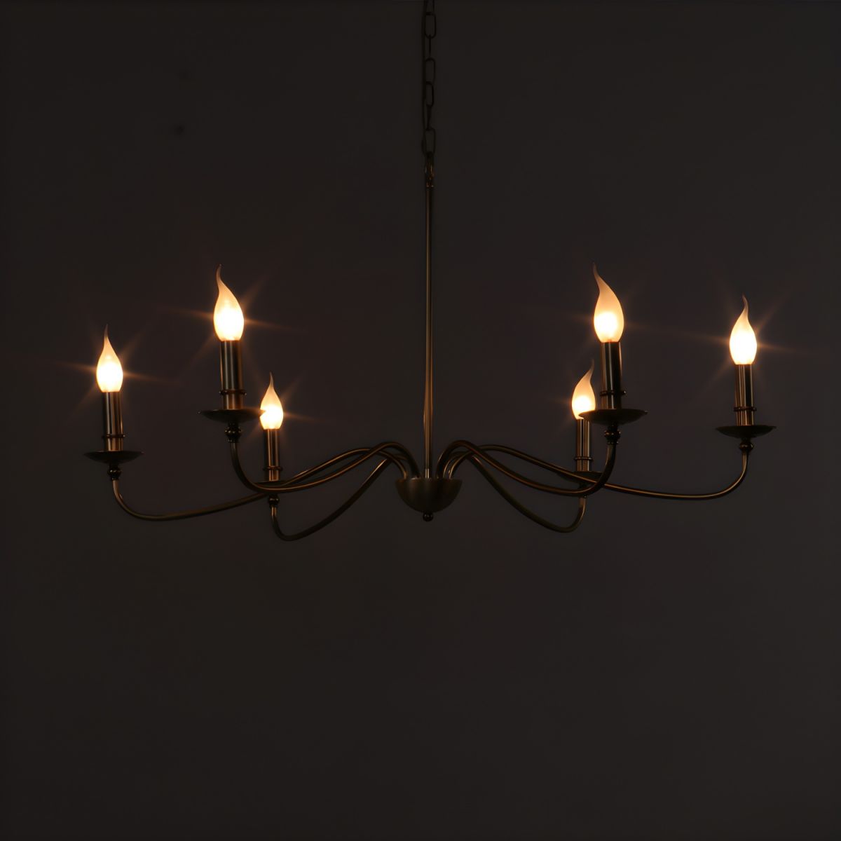 Alshaarae Vintage Industrial Brass Metal Chandelier - Lamp Copper