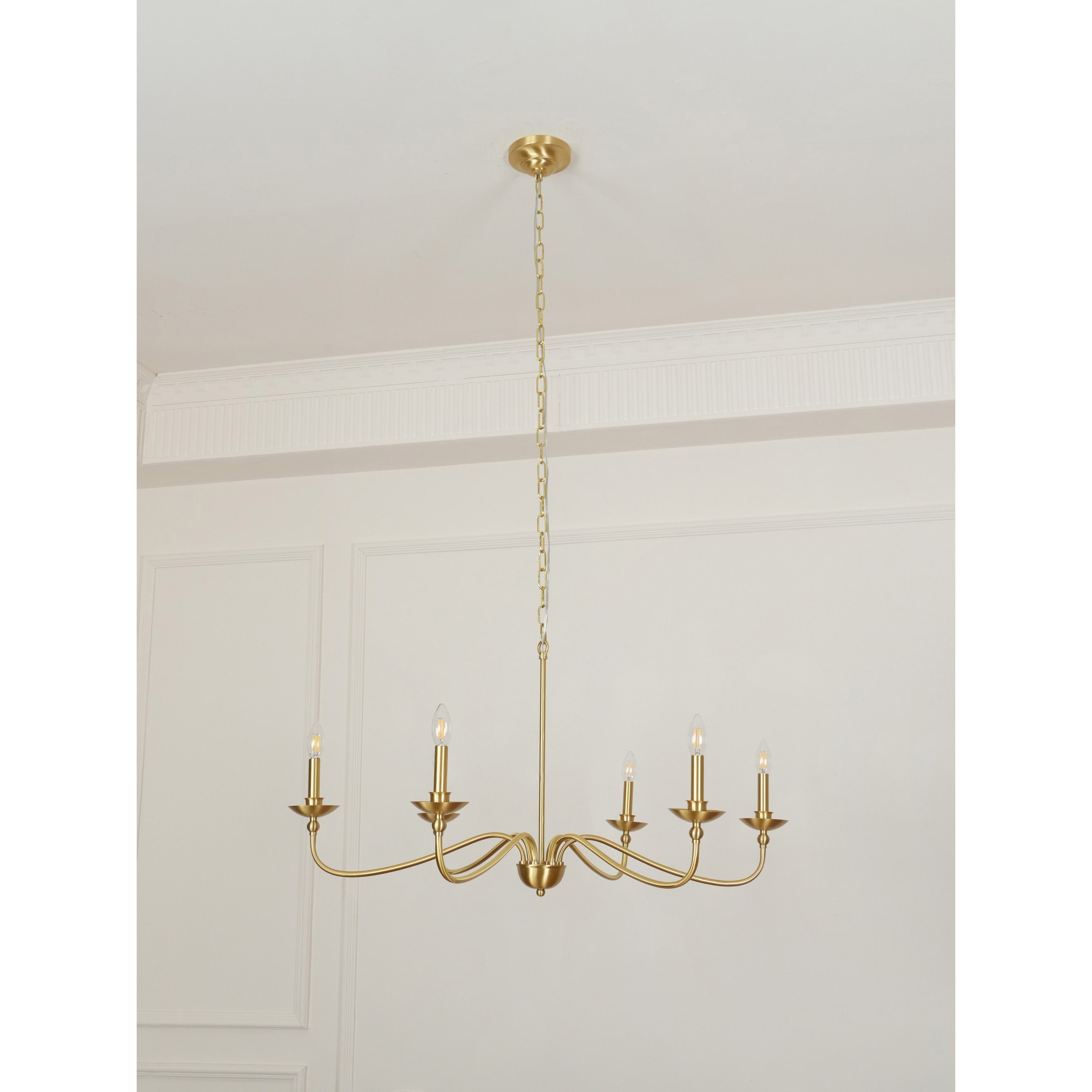 Alshaarae Vintage Industrial Brass Metal Chandelier - Lamp Copper