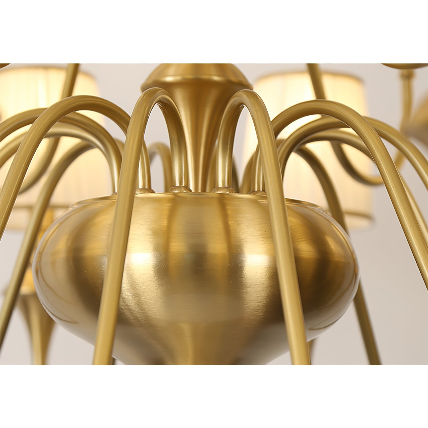 Abrahamson Traditional Shaded Tiered Brass Glass Chandelier - Lamp Copper