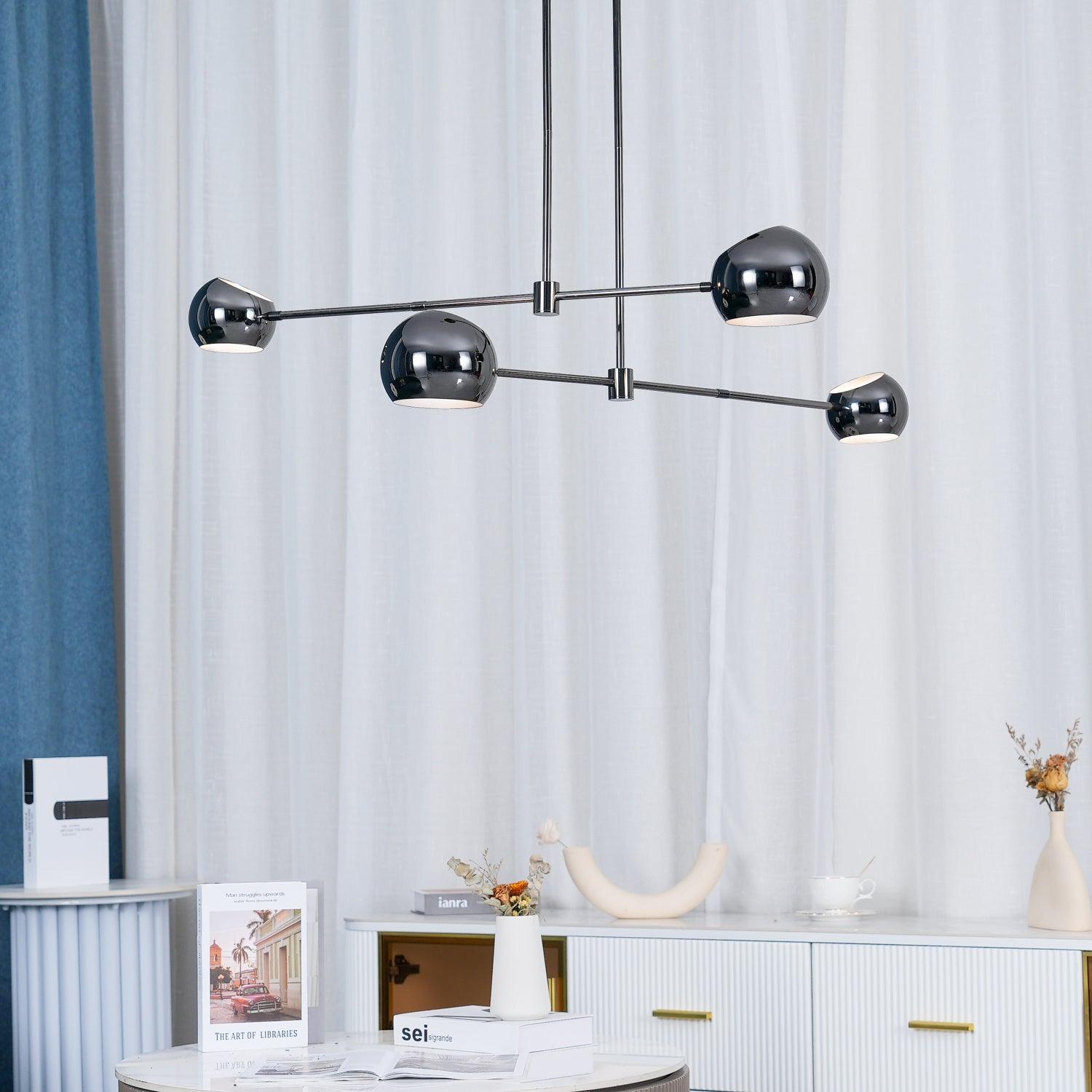 Lustra Chandelier Élégant en Verre Noir - Neutralighting