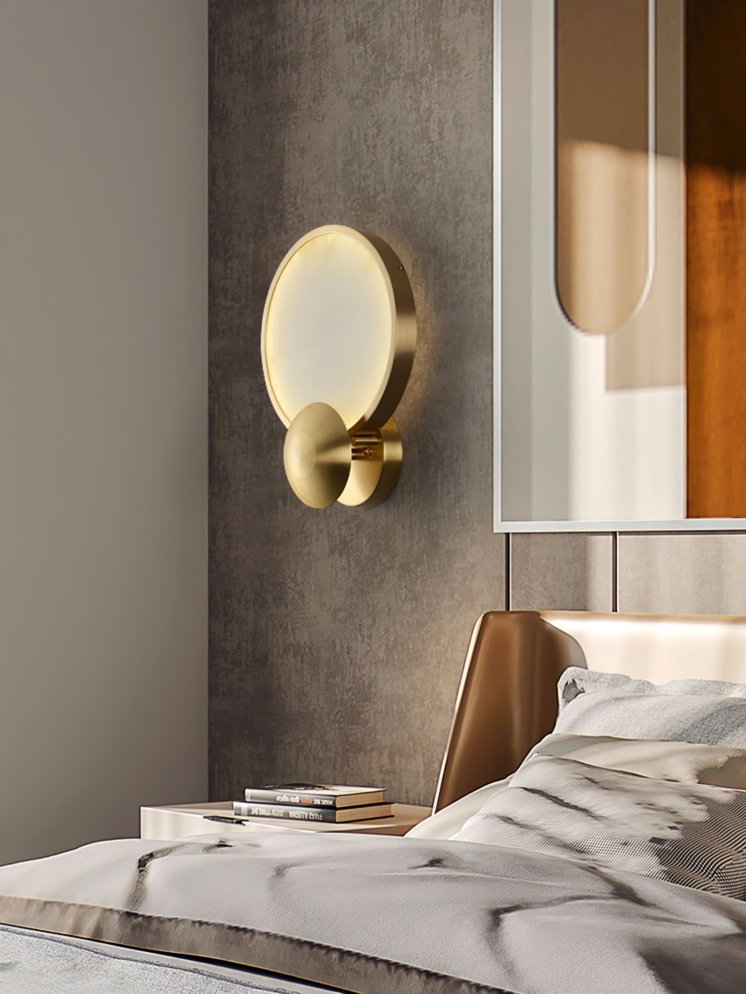 Sol Applique Murale en Albâtre et Laiton - Neutralighting