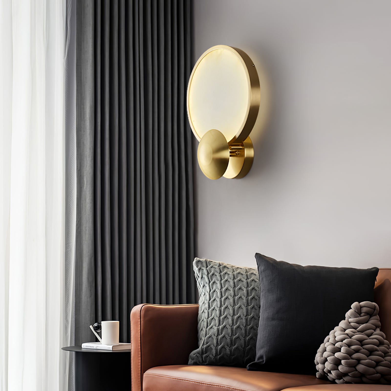 Sol Applique Murale en Albâtre et Laiton - Neutralighting