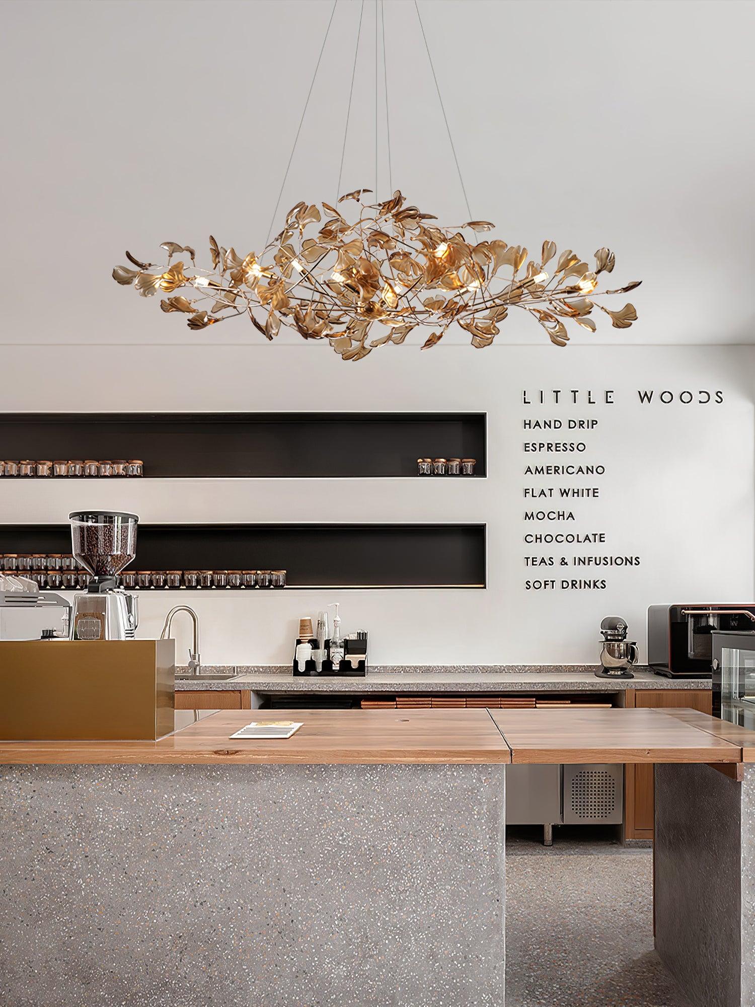 Eurvinen Lustre de luxe en feuille de ginkgo - Neutralighting