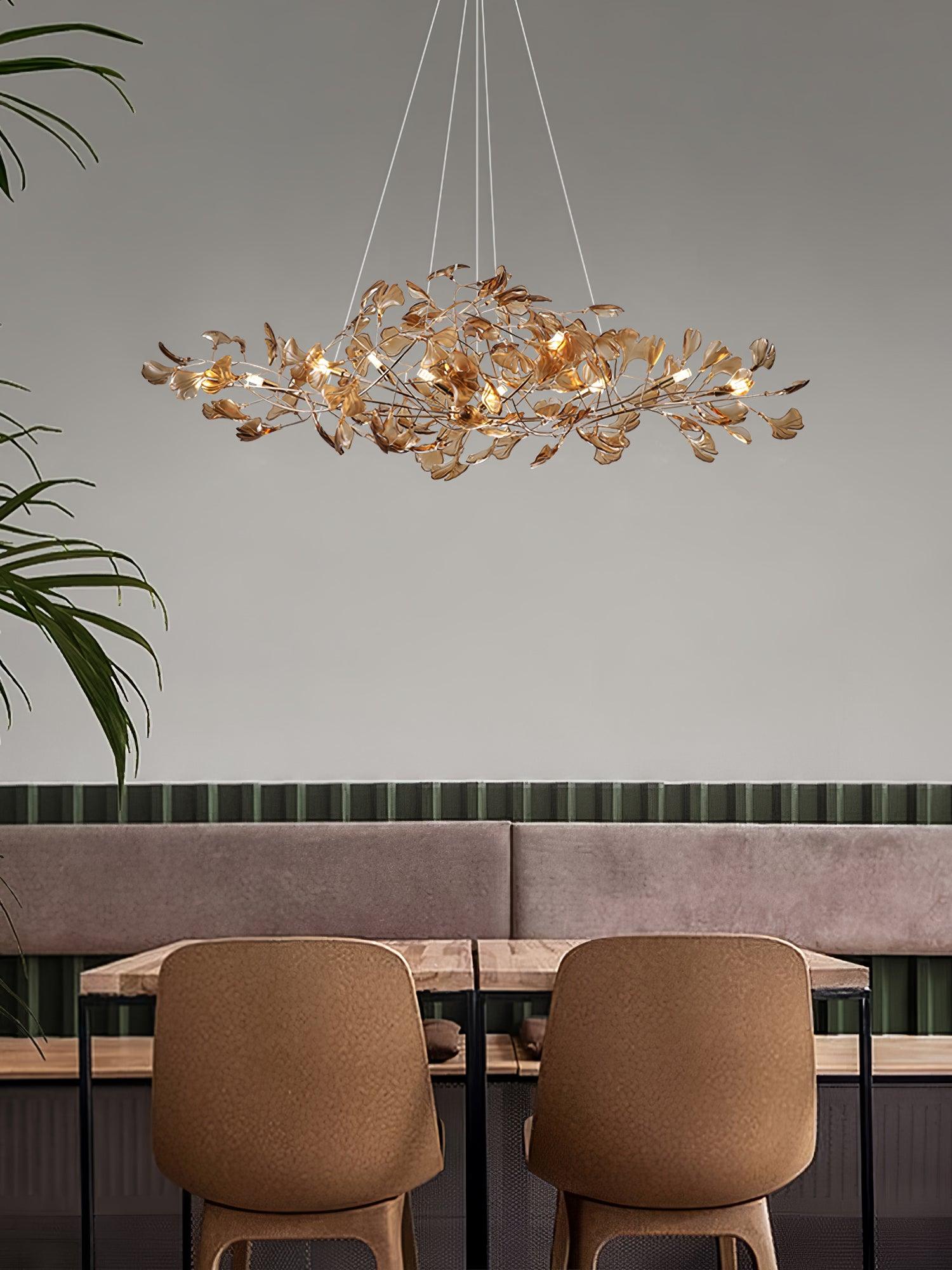 Eurvinen Lustre de luxe en feuille de ginkgo - Neutralighting