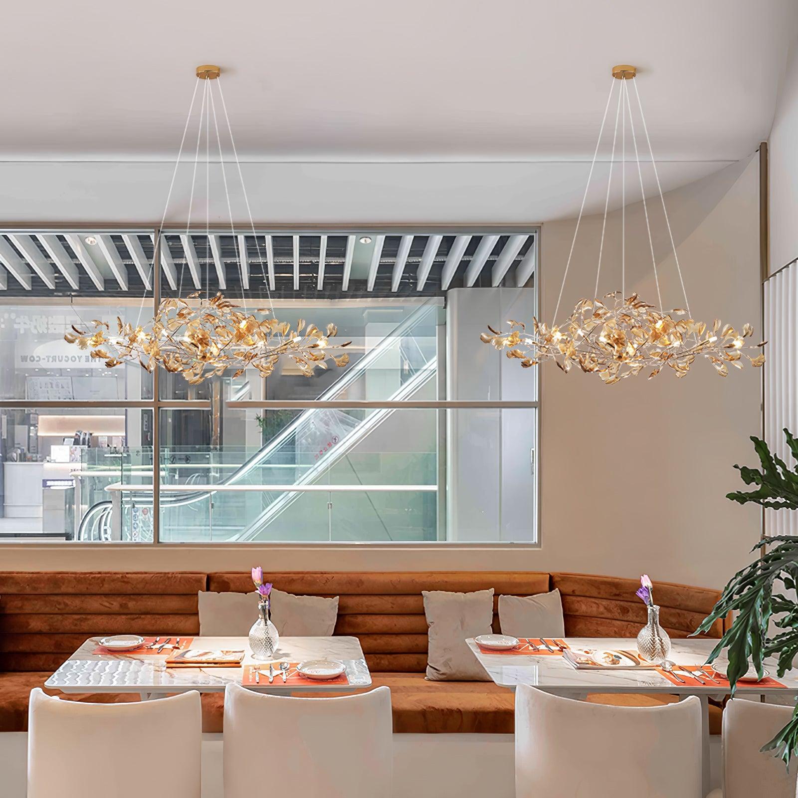 Eurvinen Lustre de luxe en feuille de ginkgo - Neutralighting