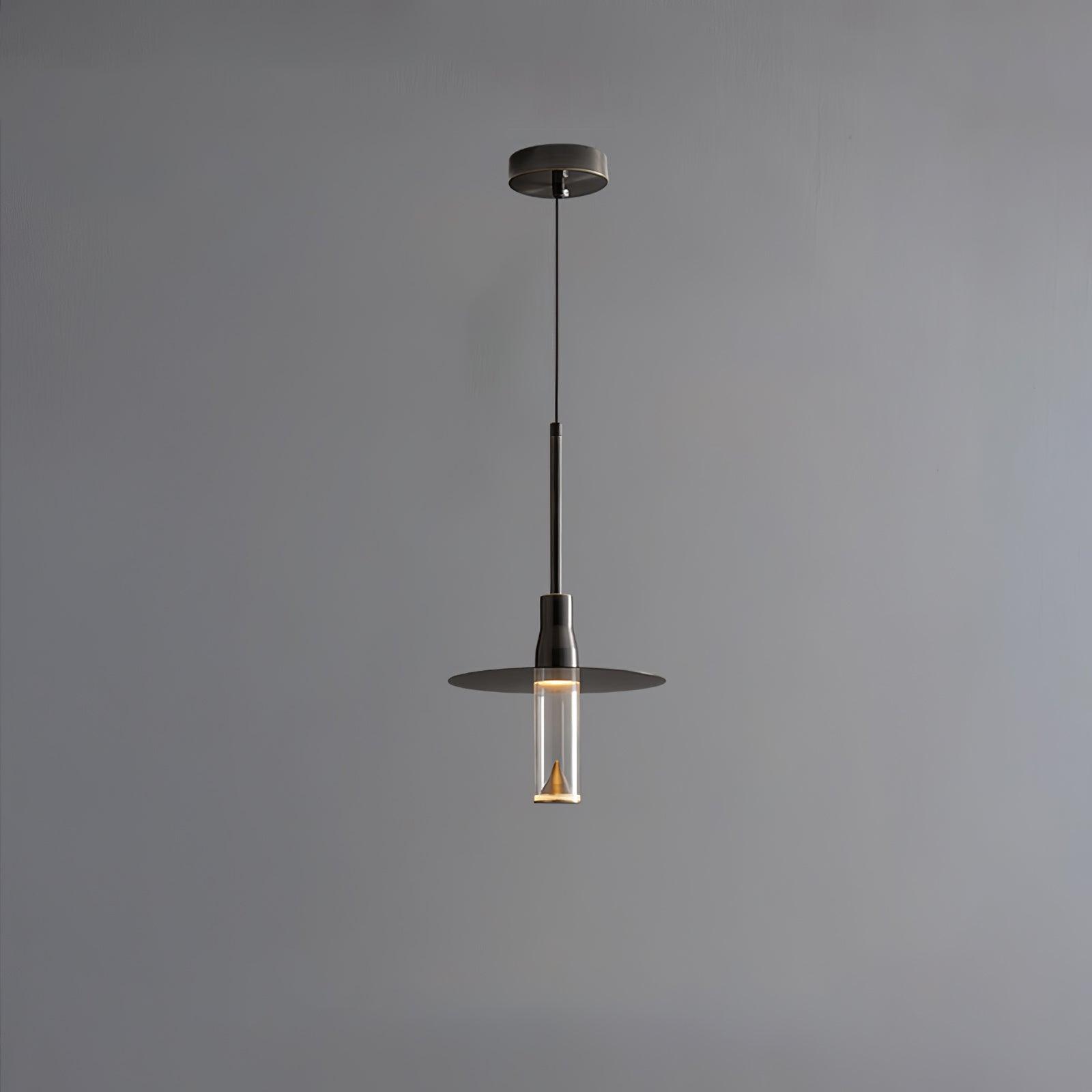 Solara Lampe suspendue en acrylique avec plaque de chapeau chromée moderne - Neutralighting