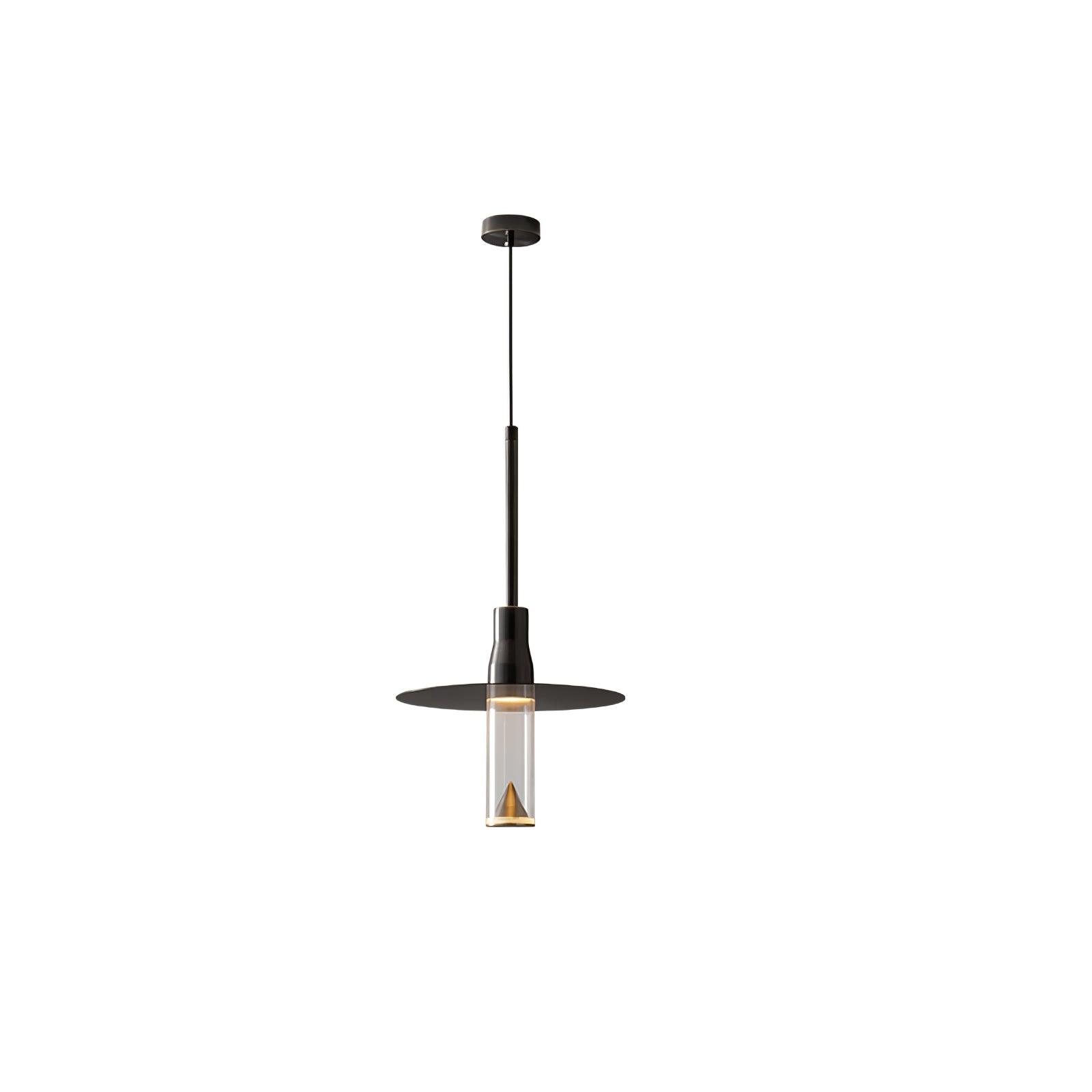 Solara Lampe suspendue en acrylique avec plaque de chapeau chromée moderne - Neutralighting