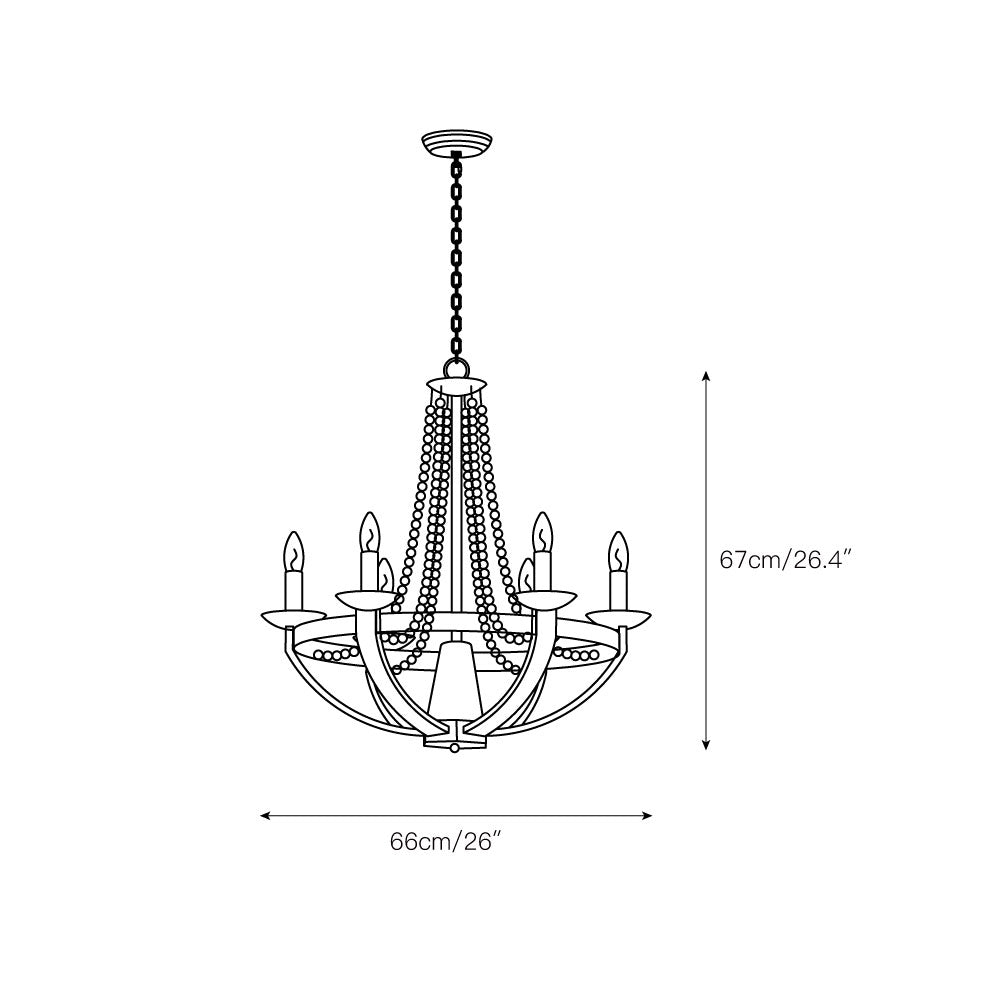 Adan Modern Traditional Wood Chandelier - Lamp Copper