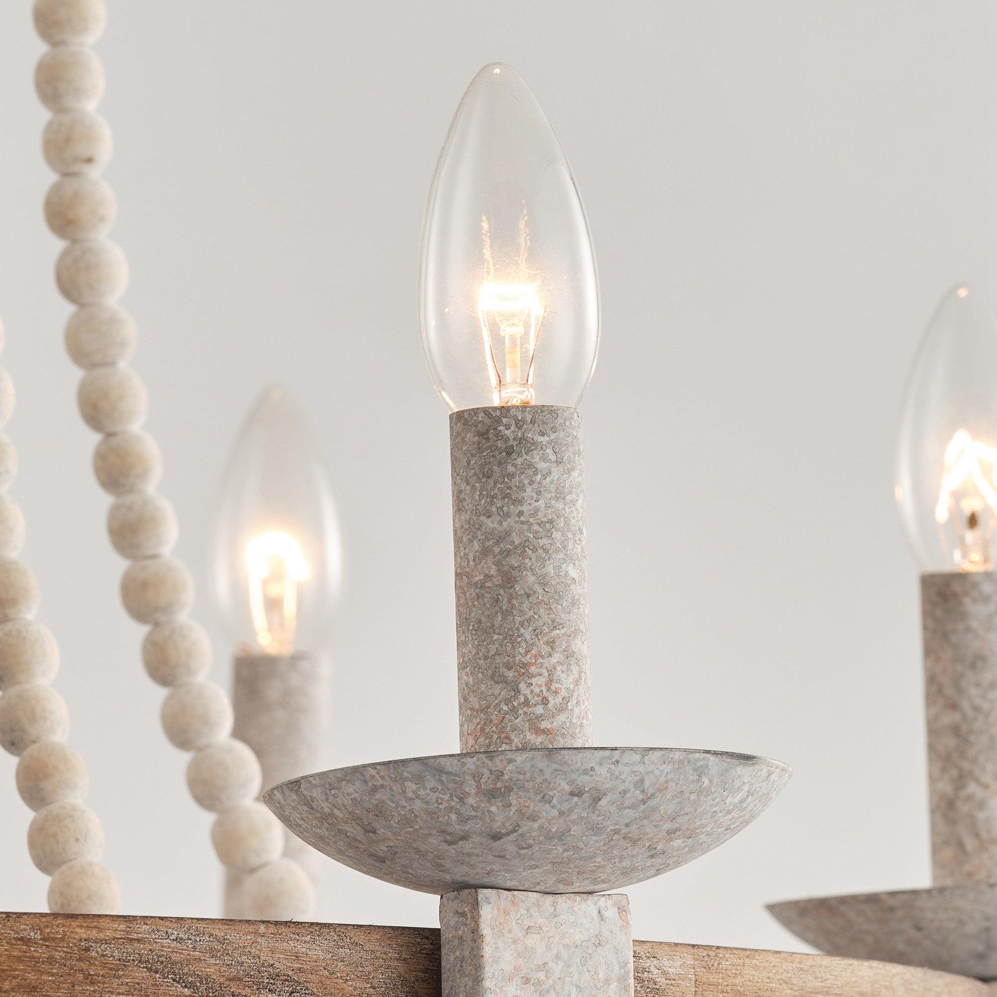 Adan Modern Traditional Wood Chandelier - Lamp Copper