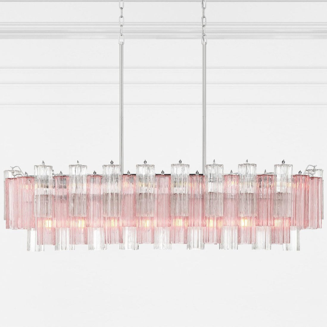 Aurora Chandelier en Tube de Verre Superposé Ambre - Neutralighting