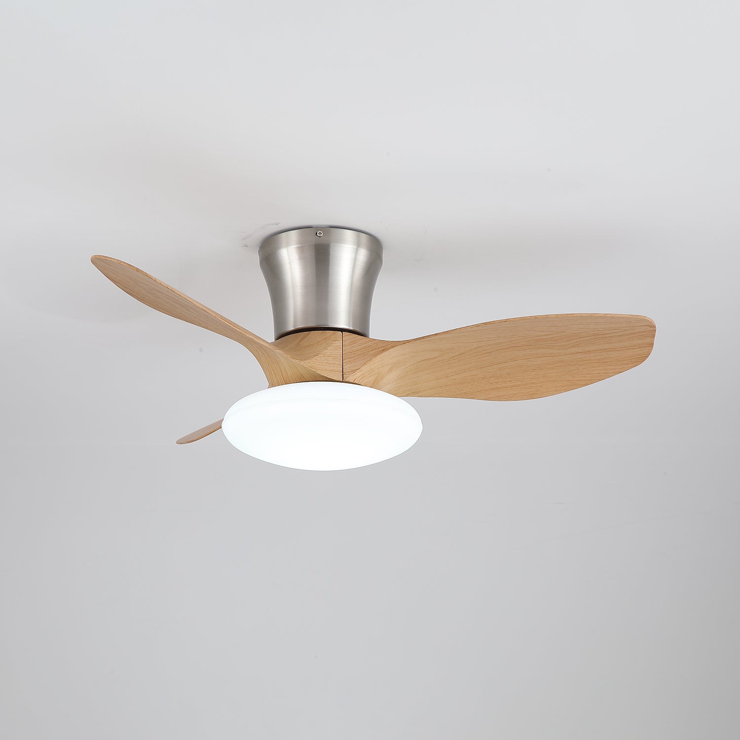 Plafonnier ventilateur Velora moderne en bois, contenu de l'emballage
