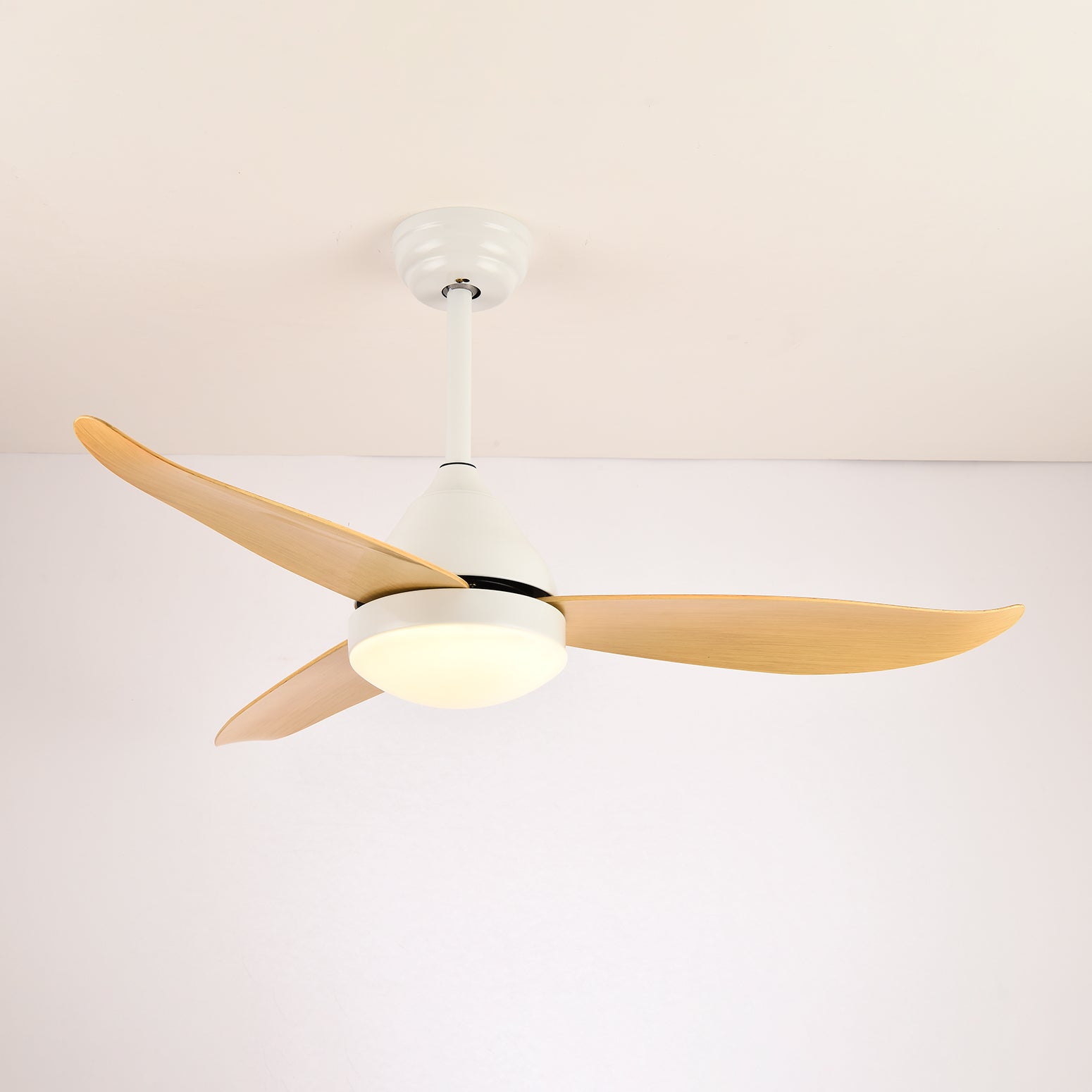 Ventilateur de plafond moderne Fia en bois avec lumière