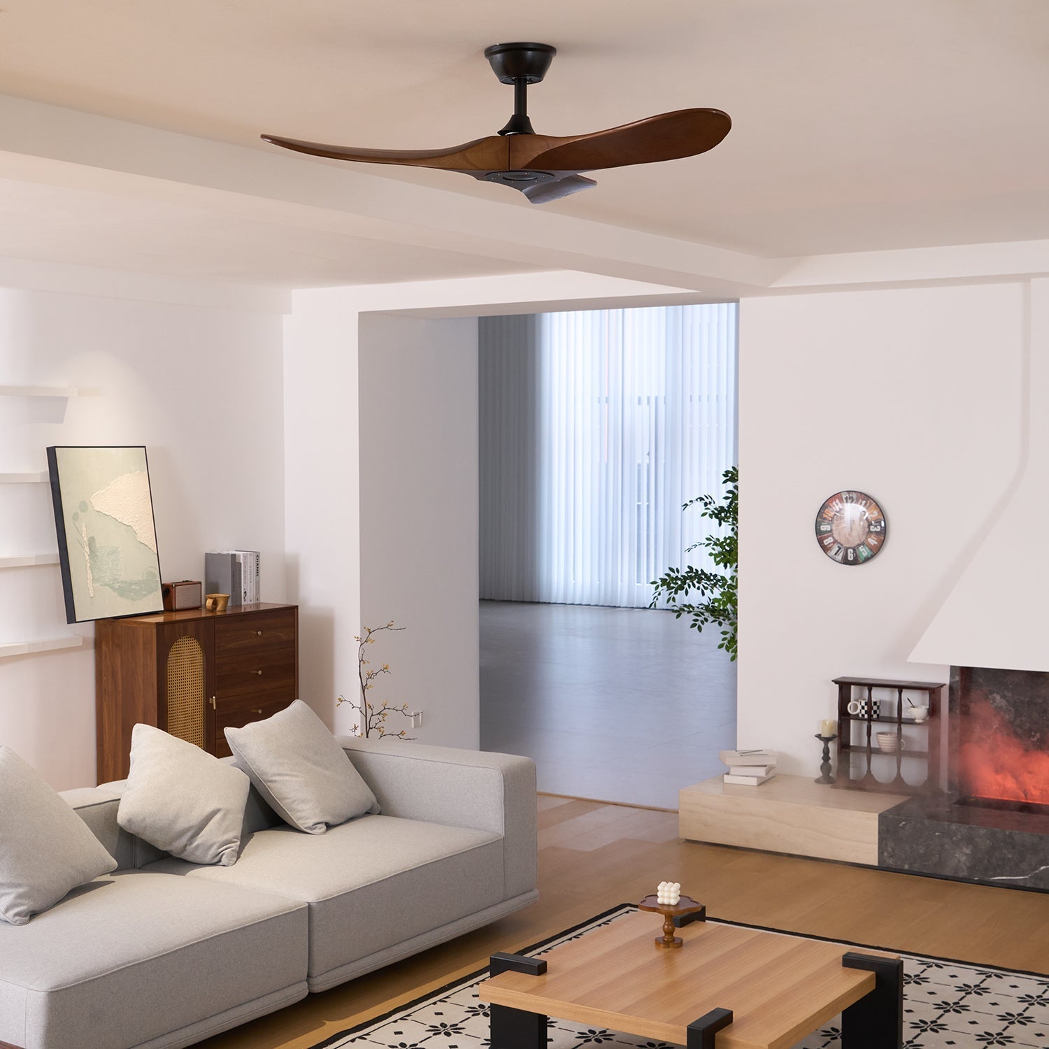 Ventilateur de plafond en bois Aviona finition Bois Naturel