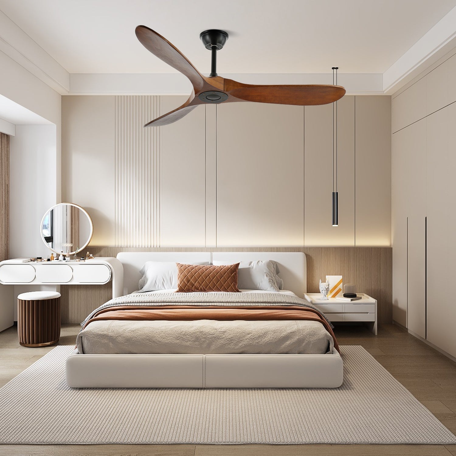 Ventilateur de plafond en bois Aviona avec télécommande portable